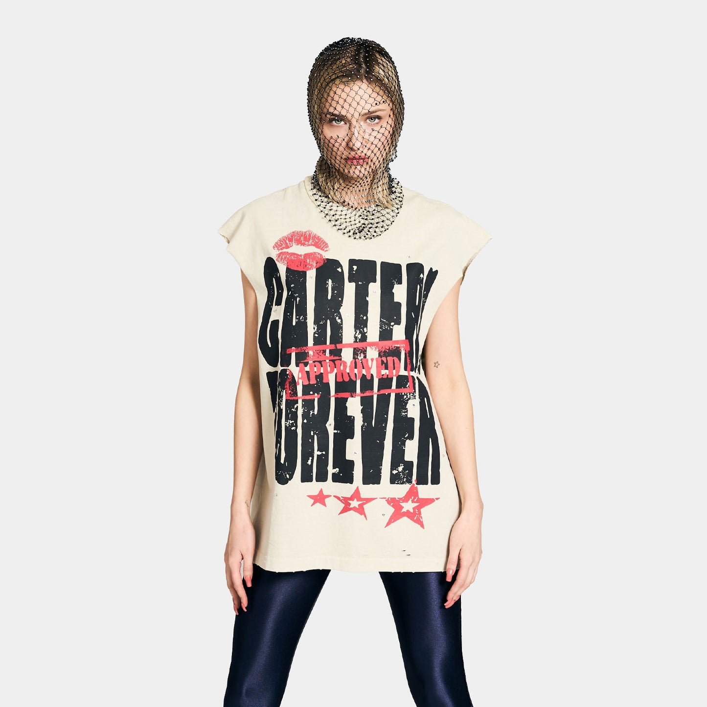 FOREVER PIGMENT DYE SLEEVELESS T-SHIRT -NATURAL-