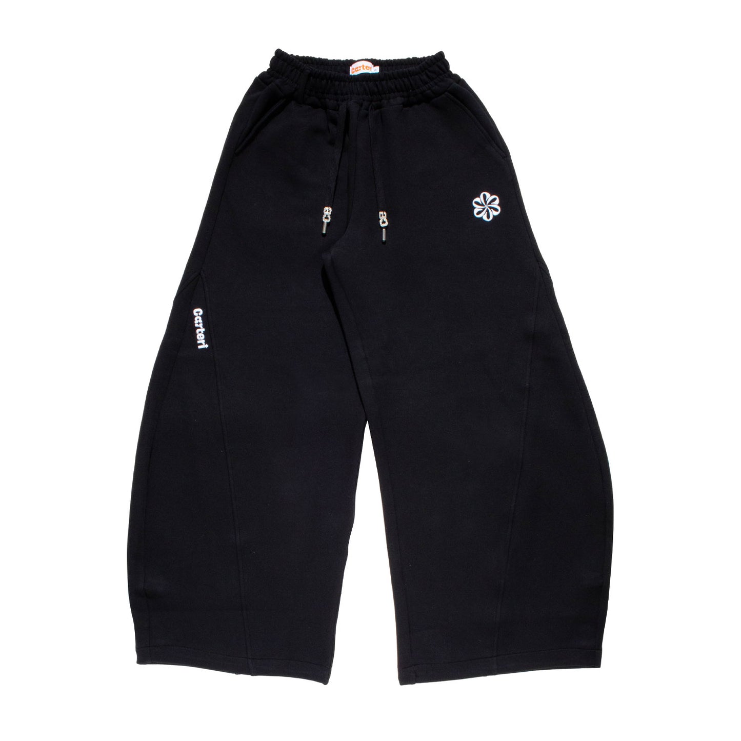 BAGGY BARREL SWEAT PANTS -BLACK-