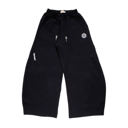 BAGGY BARREL SWEAT PANTS -BLACK-