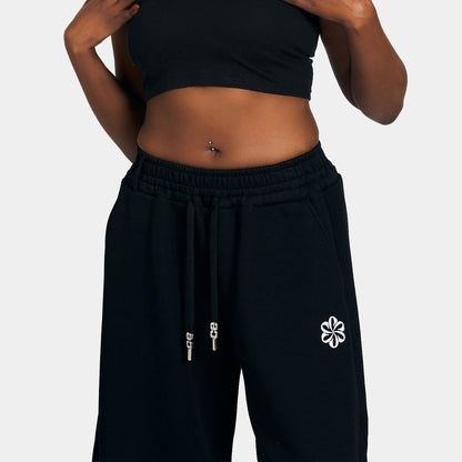 BAGGY BARREL SWEAT PANTS -BLACK-