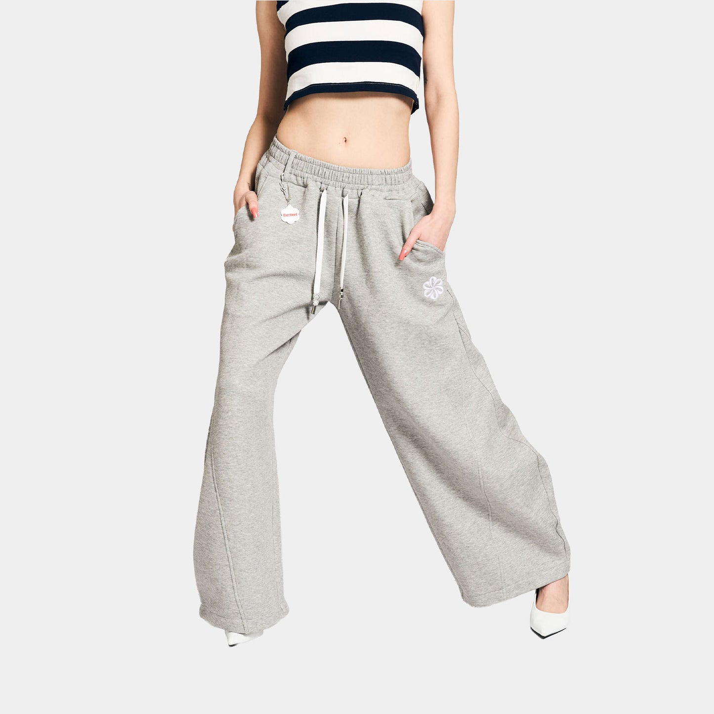 BAGGY BARREL SWEAT PANTS -H.GREY-