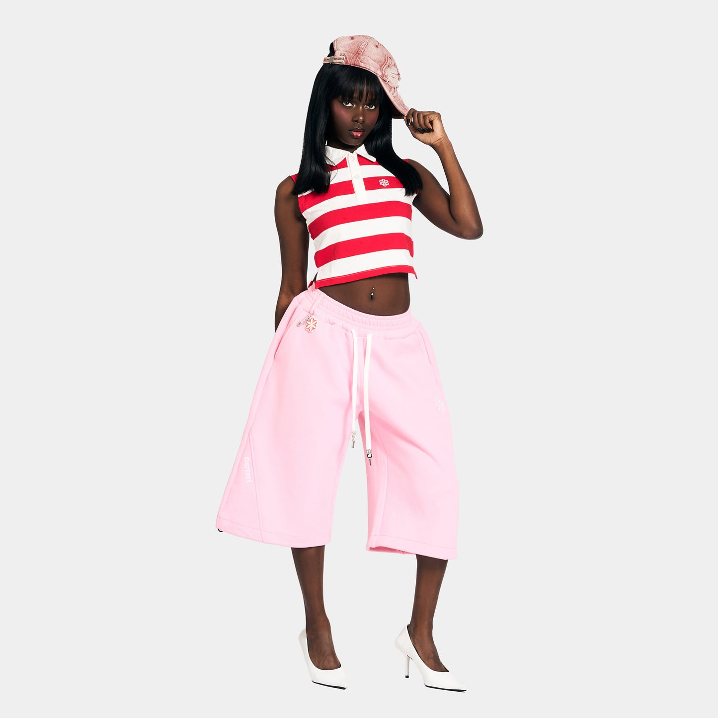 BAGGY SWEAT JORTS -PINK-