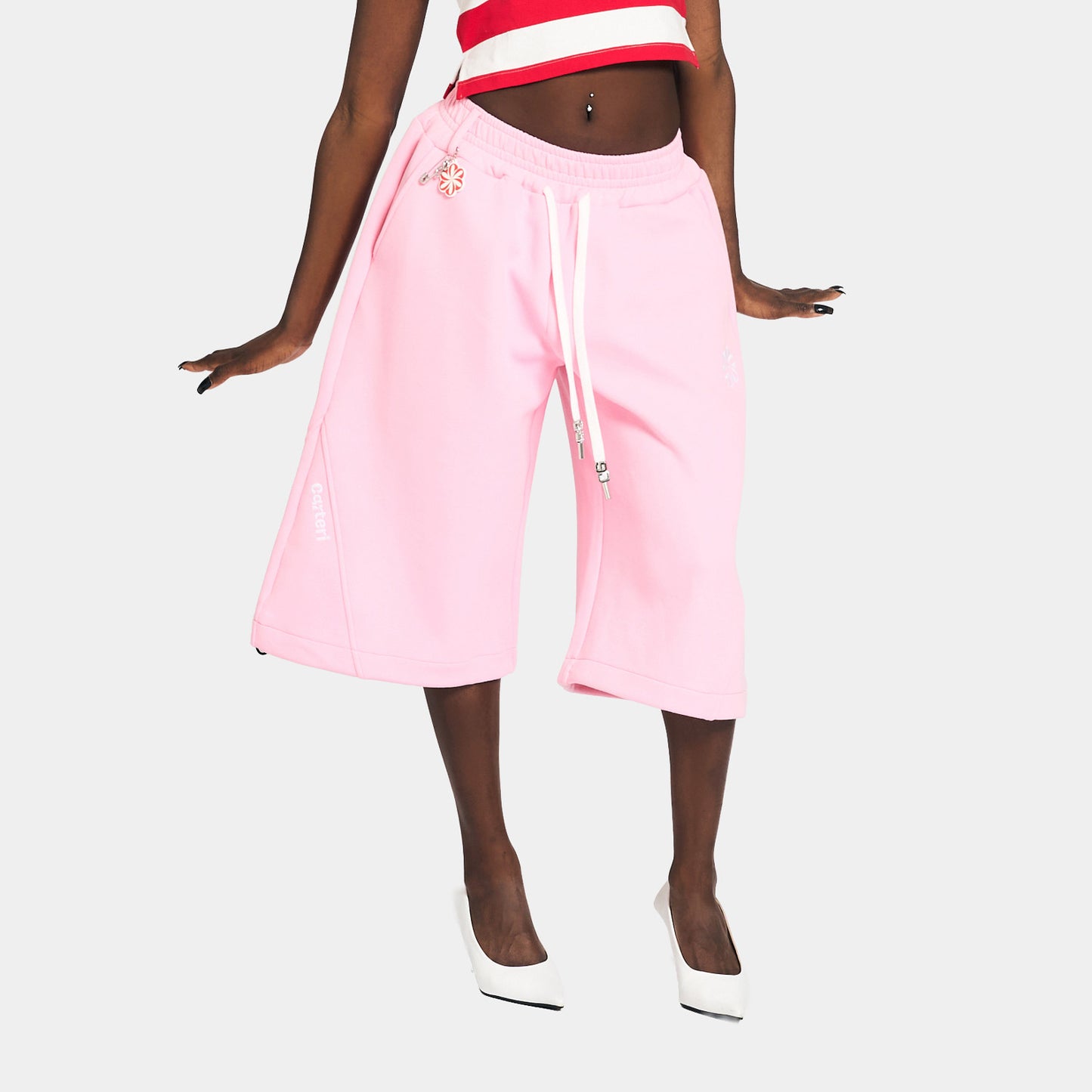 BAGGY SWEAT JORTS -PINK-