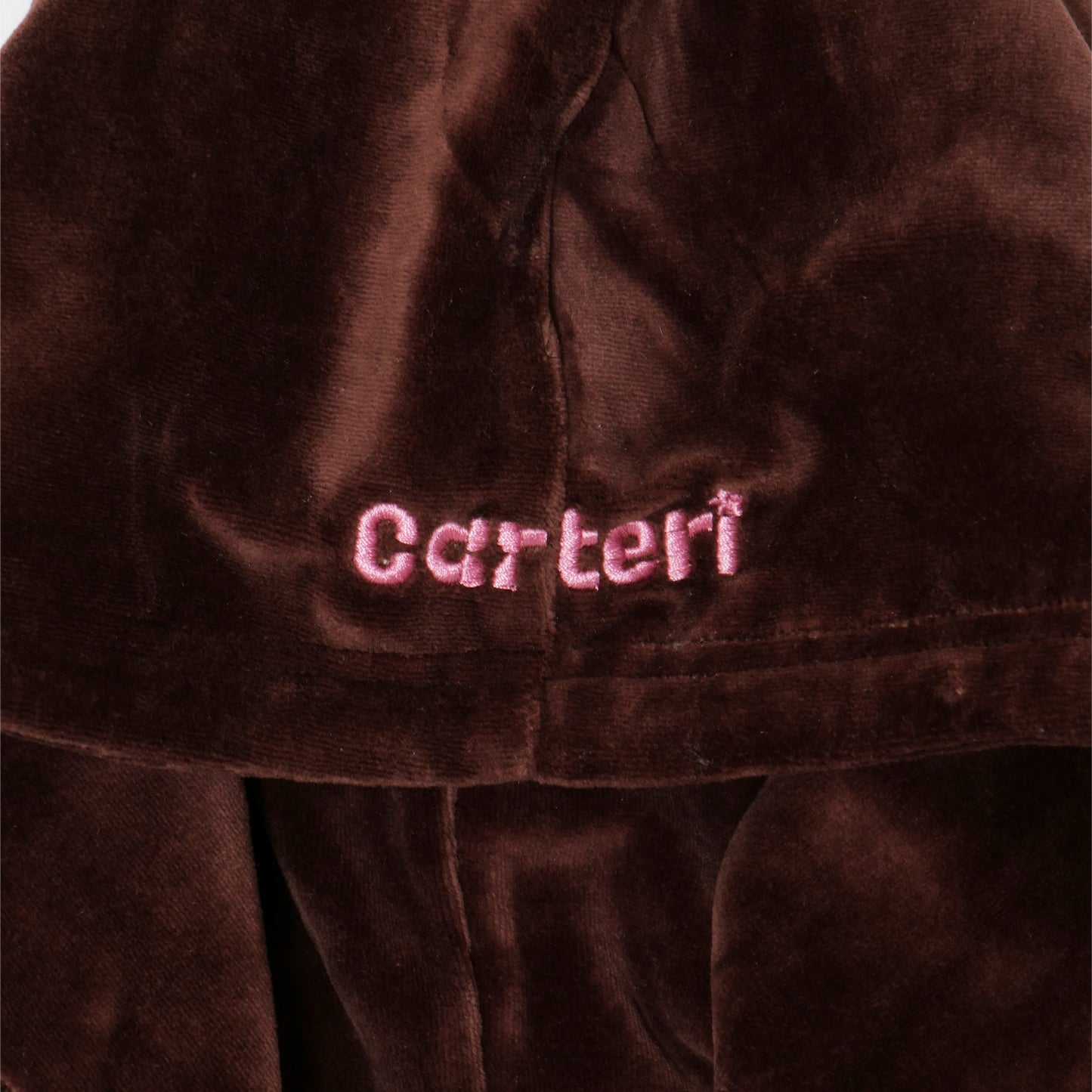 2 TONE PILE ZIP HOODIE -BROWN-