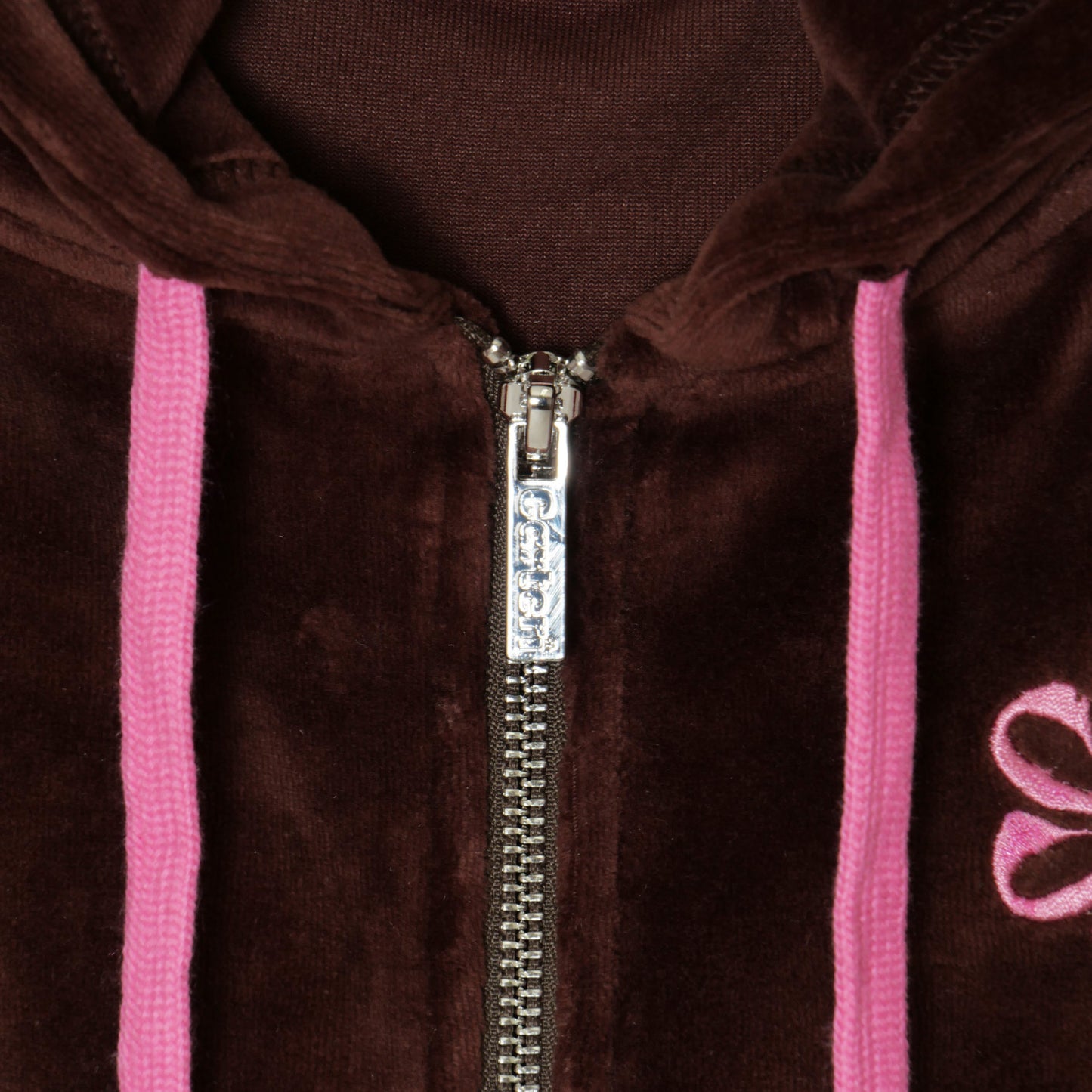 2 TONE PILE ZIP HOODIE -BROWN-