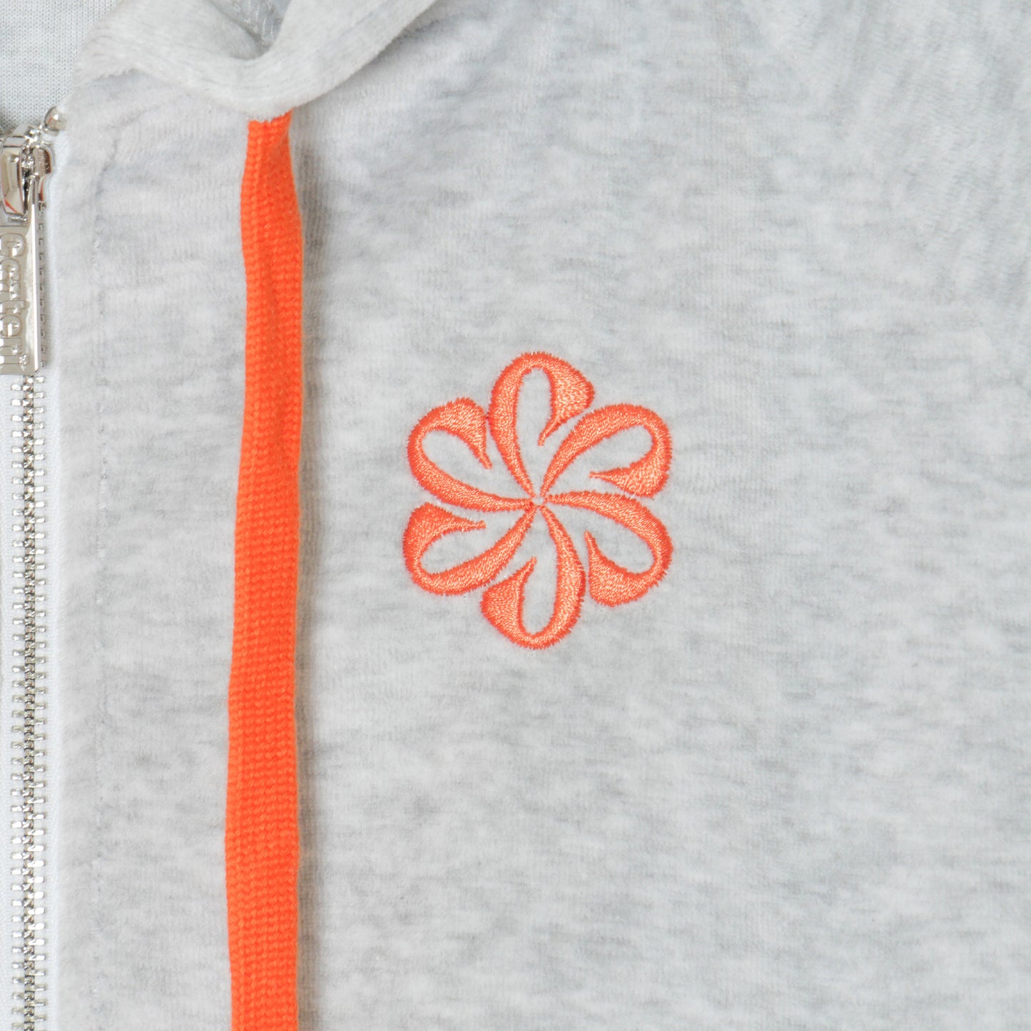 2 TONE PILE ZIP HOODIE -H.GREY-