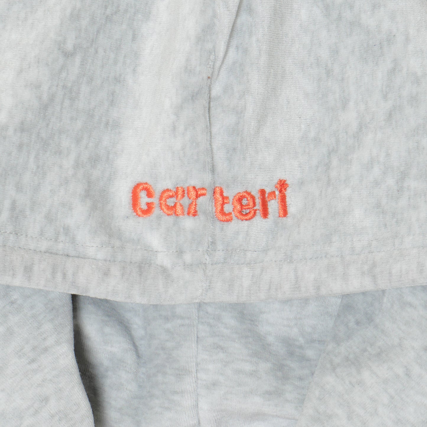 2 TONE PILE ZIP HOODIE -H.GREY-