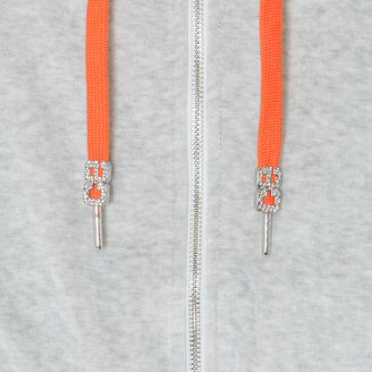 2 TONE PILE ZIP HOODIE -H.GREY-