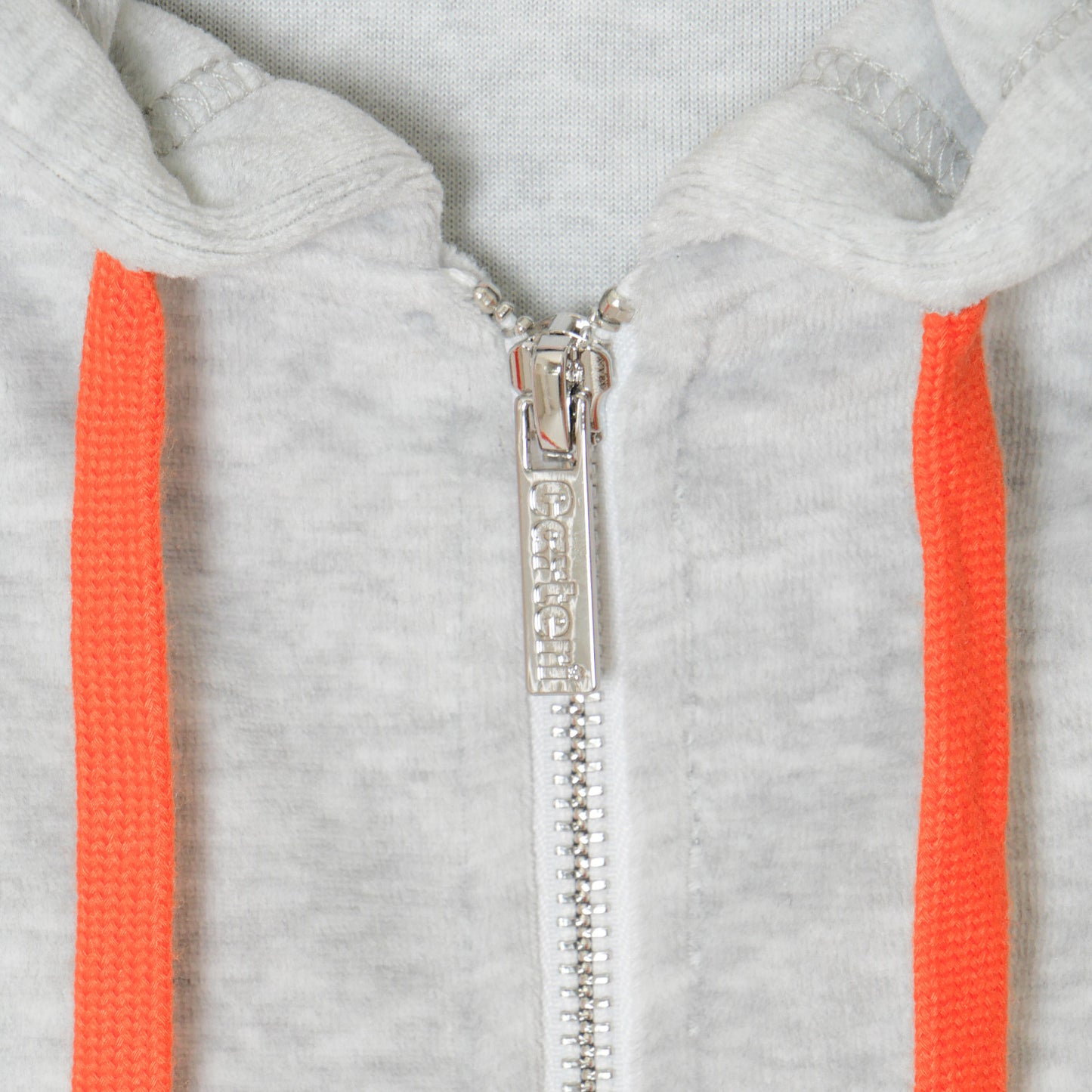 2 TONE PILE ZIP HOODIE -H.GREY-