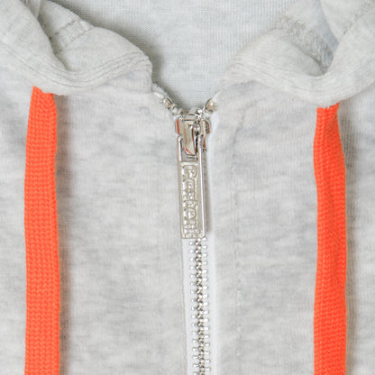 2 TONE PILE ZIP HOODIE -H.GREY-