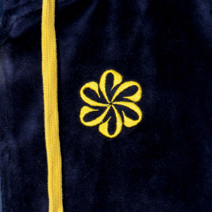 2 TONE PILE ZIP HOODIE -NAVY-