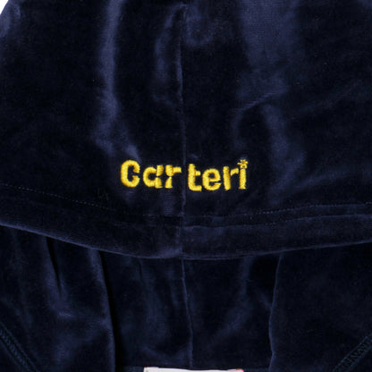 2 TONE PILE ZIP HOODIE -NAVY-