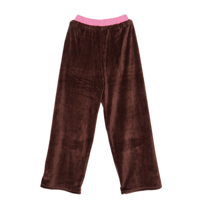 2 TONE PILE PANTS -BROWN-