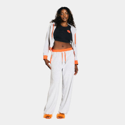2 TONE PILE PANTS -H.GREY-