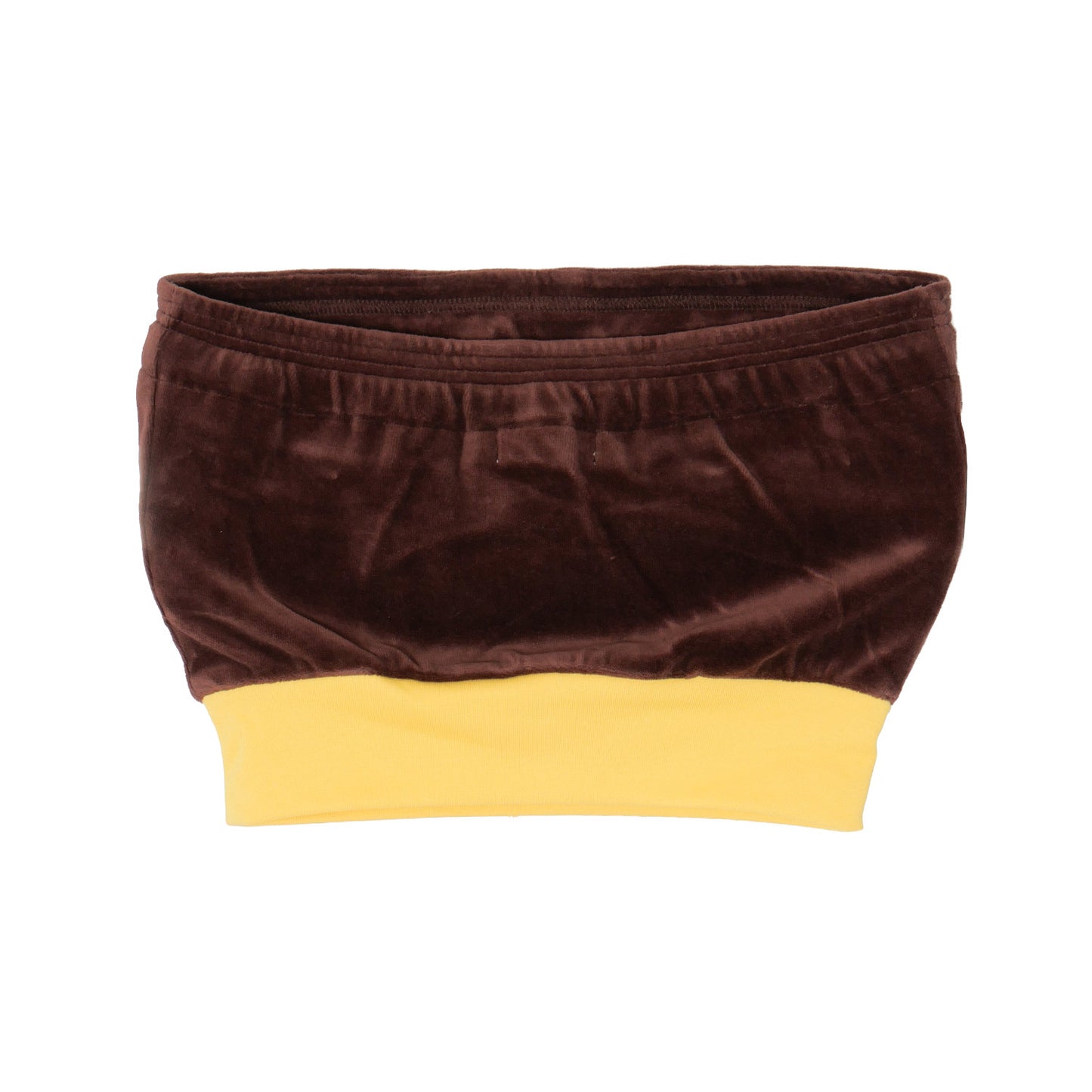 2 TONE PILE TUBE TOP -BROWN-