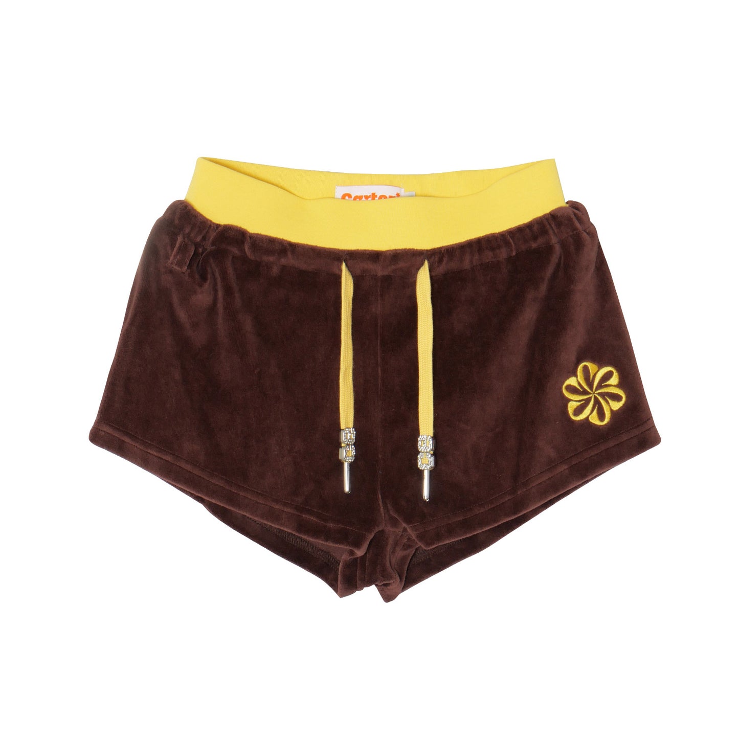 2 TONE PILE SHORTS -BROWN-