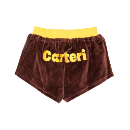 2 TONE PILE SHORTS -BROWN-