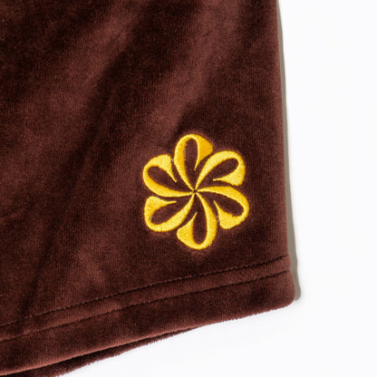 2 TONE PILE SHORTS -BROWN-