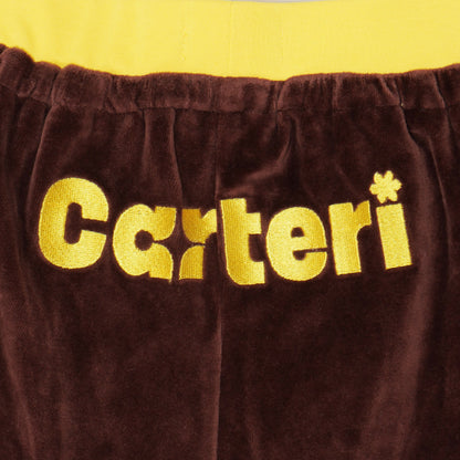 2 TONE PILE SHORTS -BROWN-