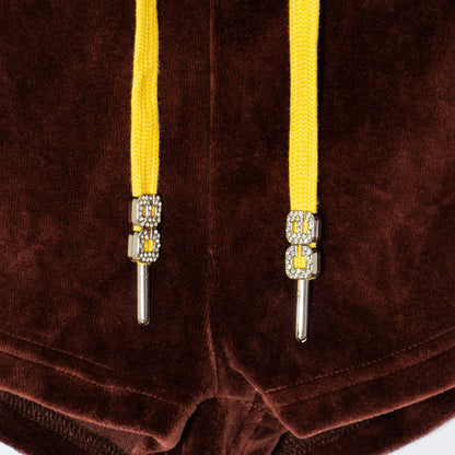 2 TONE PILE SHORTS -BROWN-