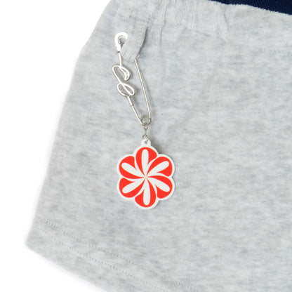 2 TONE PILE SHORTS -H.GREY-