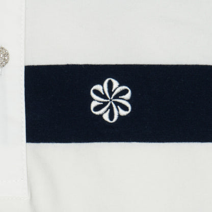 SLEEVELESS CROPPED POLO SHIRT -NAVY-