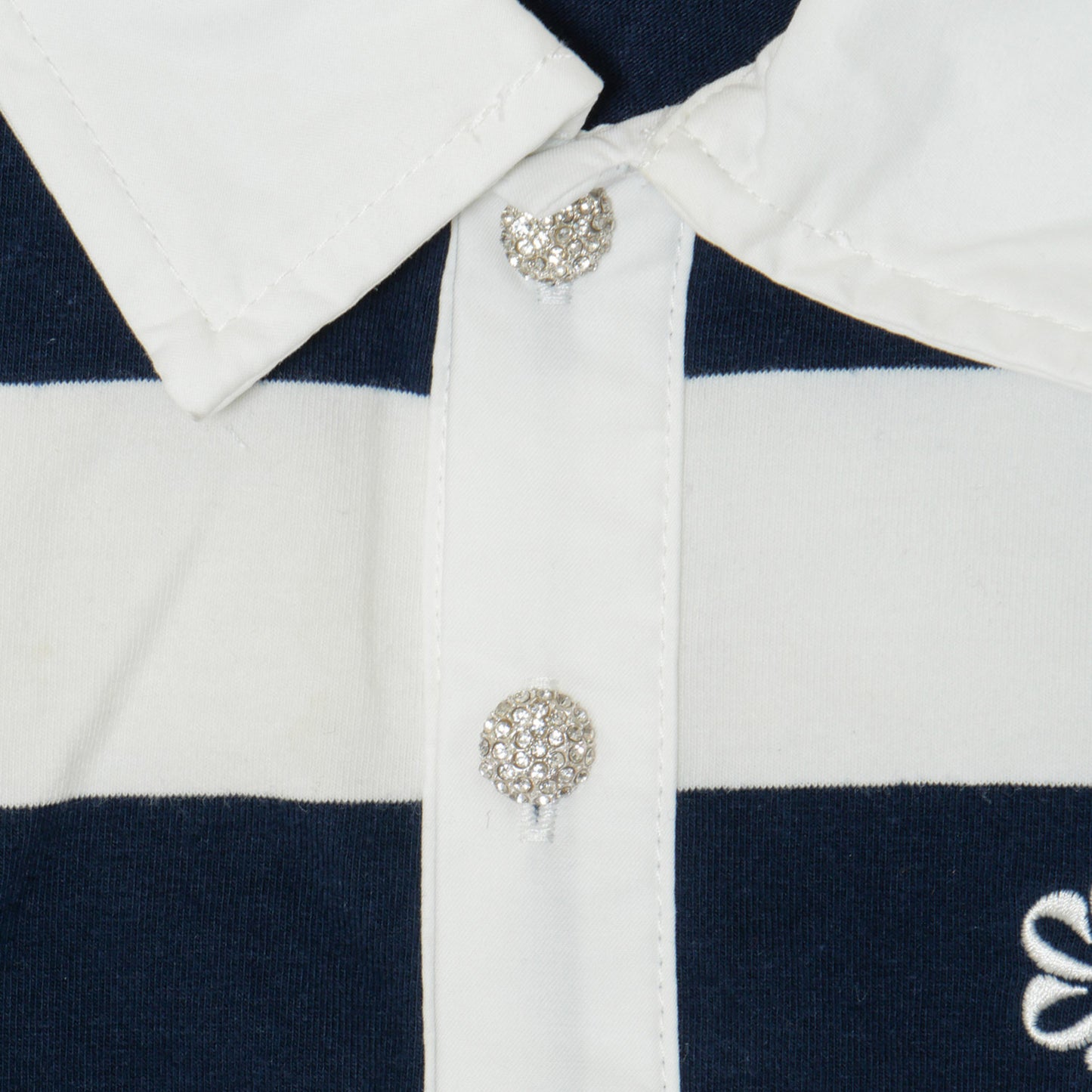 SLEEVELESS CROPPED POLO SHIRT -NAVY-
