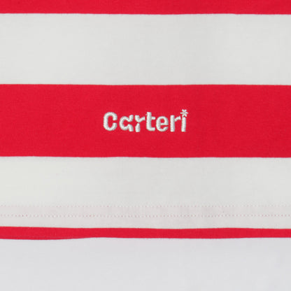 SLEEVELESS CROPPED POLO SHIRT -RED-