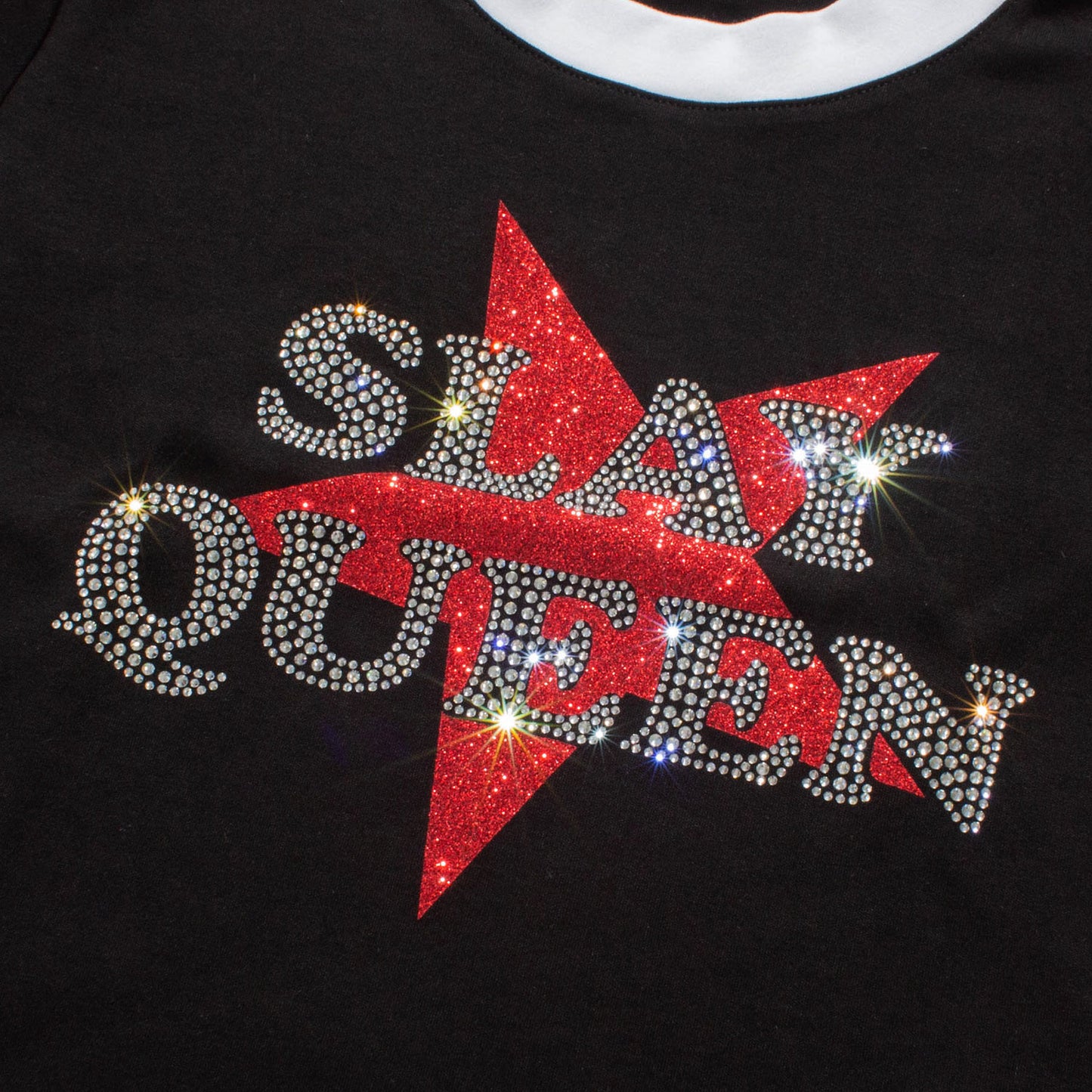 SLAY QUEEN RINGER T-SHIRT -BLACK-