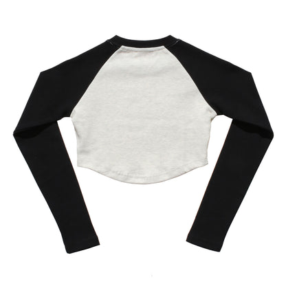 SLAY QUEEN RAGLAN LS T-SHIRT -H.GREY-