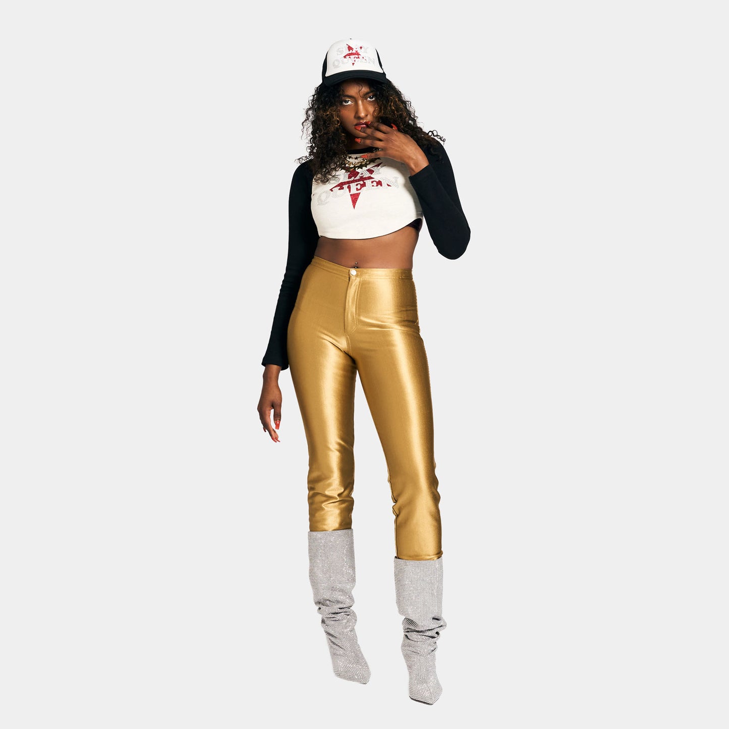 SLAY QUEEN RAGLAN LS T-SHIRT -H.GREY-