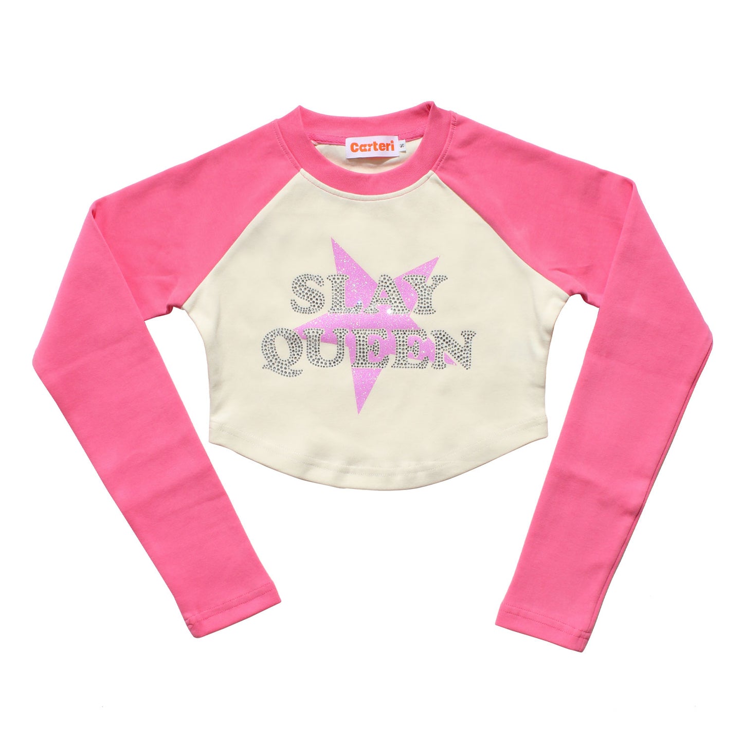 SLAY QUEEN RAGLAN LS T-SHIRT -PINK-