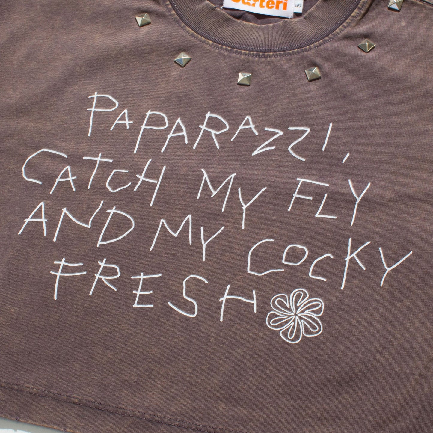 PAPARAZZI PIGMENT DYE CROPPED T-SHIRT -BROWN-