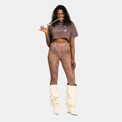 PAPARAZZI PIGMENT DYE CROPPED T-SHIRT -BROWN-