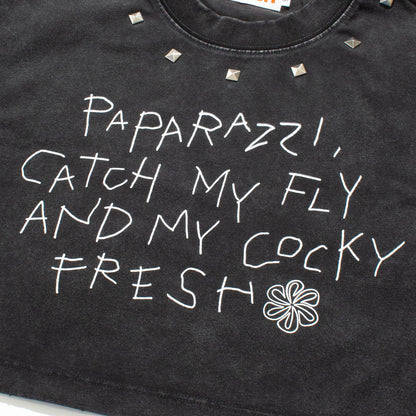PAPARAZZI PIGMENT DYE CROPPED T-SHIRT -GREY-