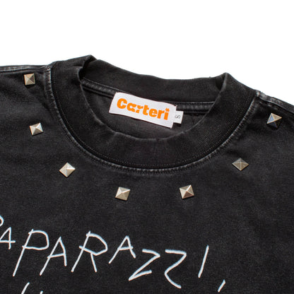 PAPARAZZI PIGMENT DYE CROPPED T-SHIRT -GREY-