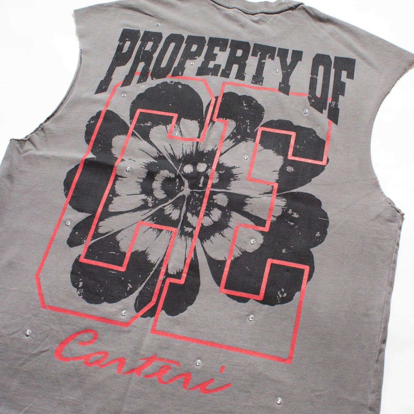 FOREVER PIGMENT DYE SLEEVELESS T-SHIRT -GREY-