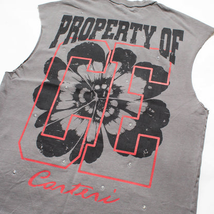 FOREVER PIGMENT DYE SLEEVELESS T-SHIRT -GREY-