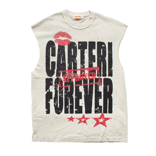 FOREVER PIGMENT DYE SLEEVELESS T-SHIRT -NATURAL-