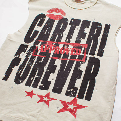 FOREVER PIGMENT DYE SLEEVELESS T-SHIRT -NATURAL-