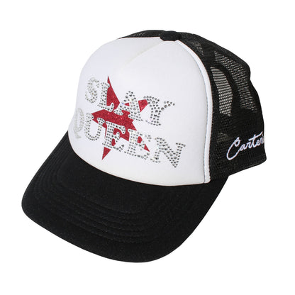 SLAY QUEEN TRUCKER CAP -BLACKxWHITE-