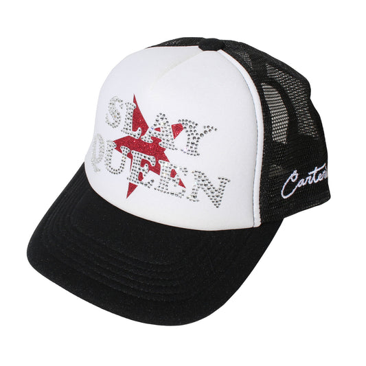 SLAY QUEEN TRUCKER CAP -BLACKxWHITE-