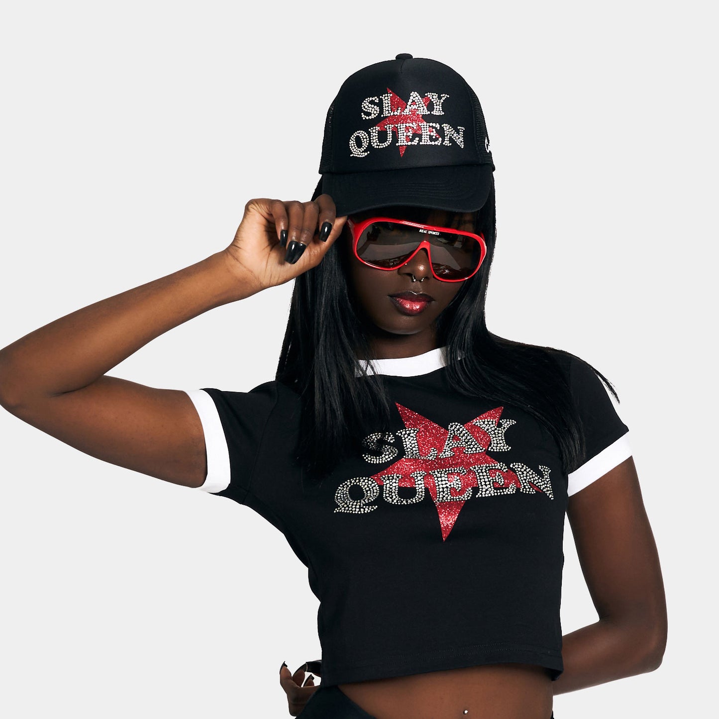 SLAY QUEEN TRUCKER CAP -BLACK-