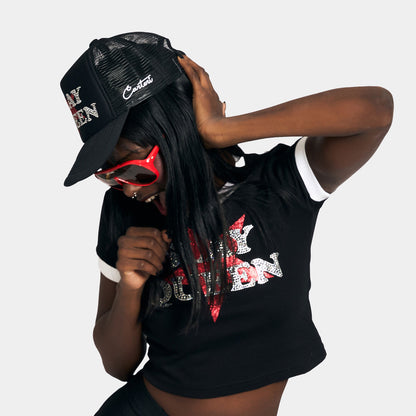 SLAY QUEEN TRUCKER CAP -BLACK-