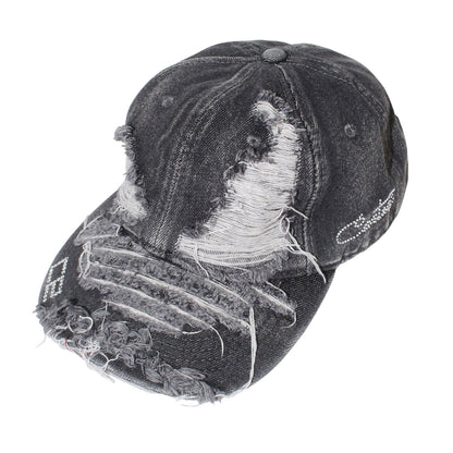 DAMAGE DENIM CAP -BLACK-