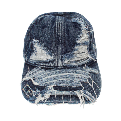 DAMAGE DENIM CAP -INDIGO-