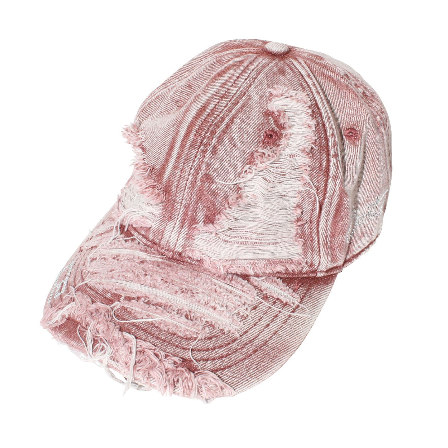DAMAGE DENIM CAP -RED-