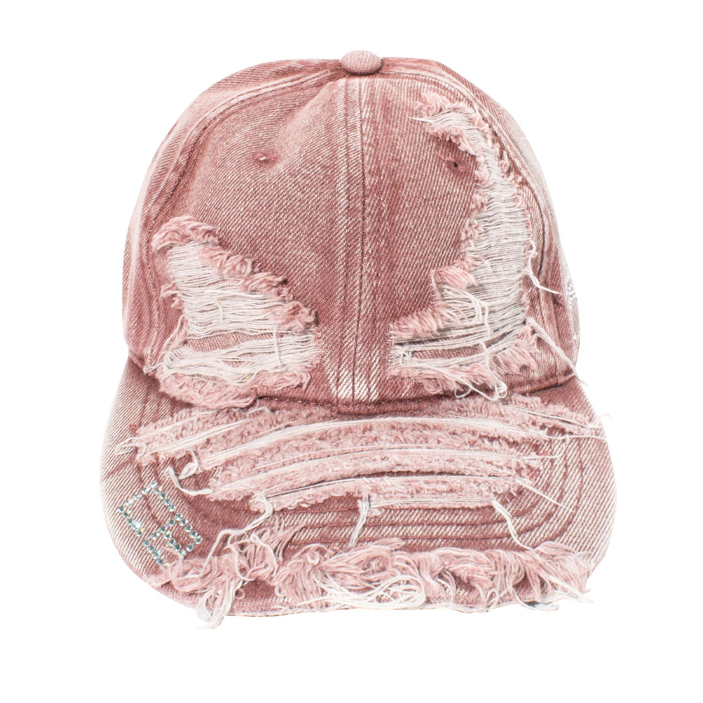DAMAGE DENIM CAP -RED-