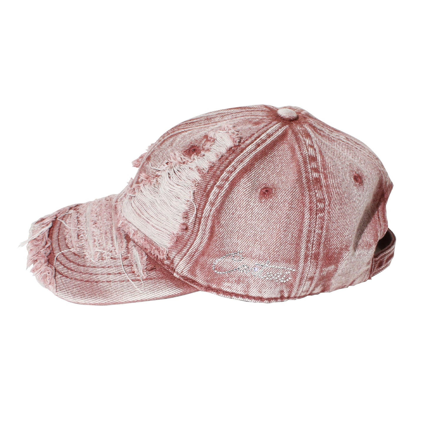 DAMAGE DENIM CAP -RED-
