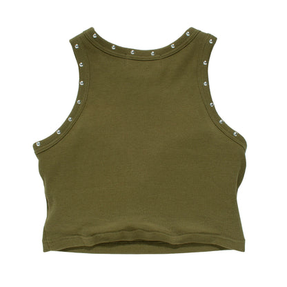 STUDS TANK TOP -OLIVE-